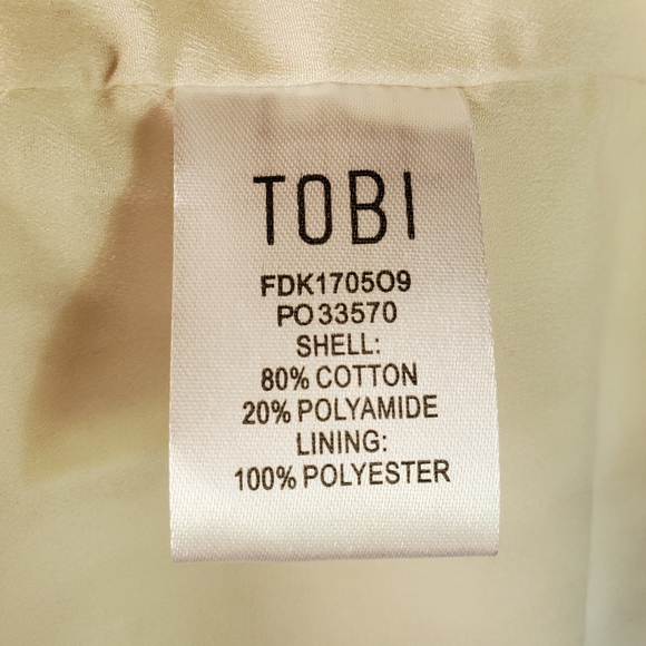 NWT Tobi Off White Lace Sleeveless Deep-V Sheer Back Mini Dress Womens Medium - Picture 14 of 15